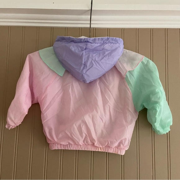 Vintage Pastel Coloured Toddler Wind Breaker Lined Jacket Size 2-3 - Picture 4 of 10